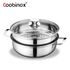 Coobinox® HAUS Edelstahl 2-in-1 Dampfer & Hot Pot 24cm(CO-11-05) 3-lagiger Kapselboden Induktion Kompatibel mit Premium-Glasdeckel